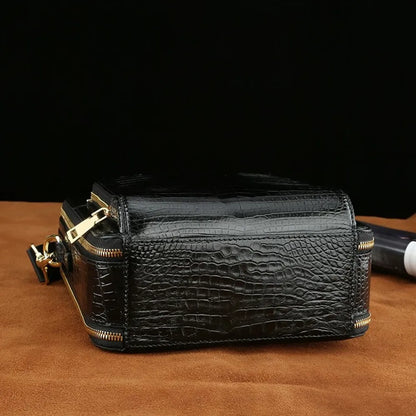 Crocodile Leather Men's Business Bag – Large Capacity Shoulder & Handbag