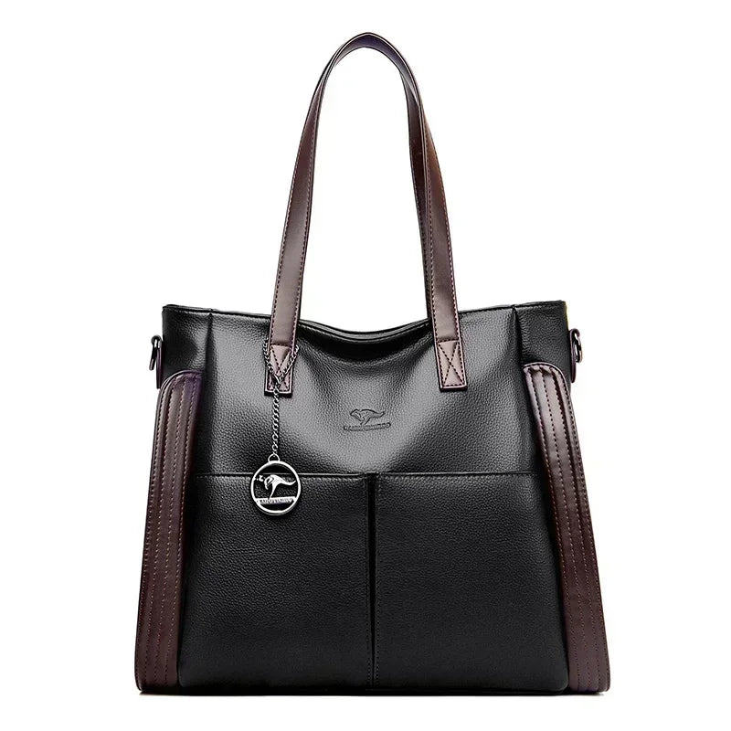 Leather Tote Shoulder Bag for Women – Large Crossbody Handbag