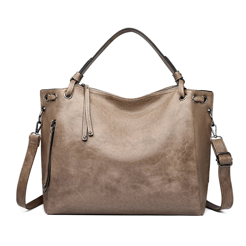Large Leather Tote Handbag for Women – Shoulder & Crossbody Bag