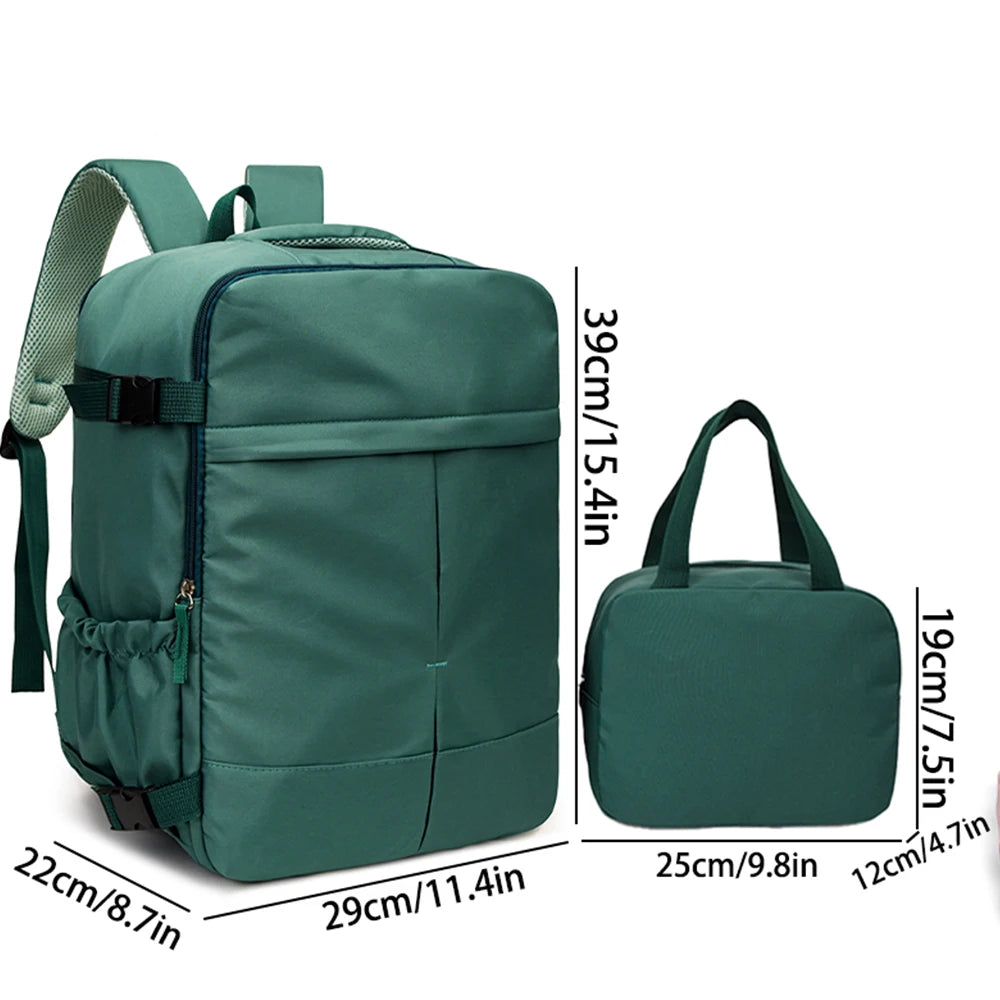 Carry-On Backpack & Tote Bag Set – 2-Piece Large Capacity Travel Luggage