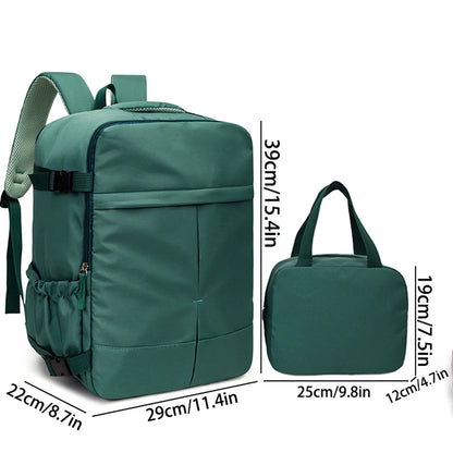 Carry-On Backpack & Tote Bag Set – 2-Piece Large Capacity Travel Luggage