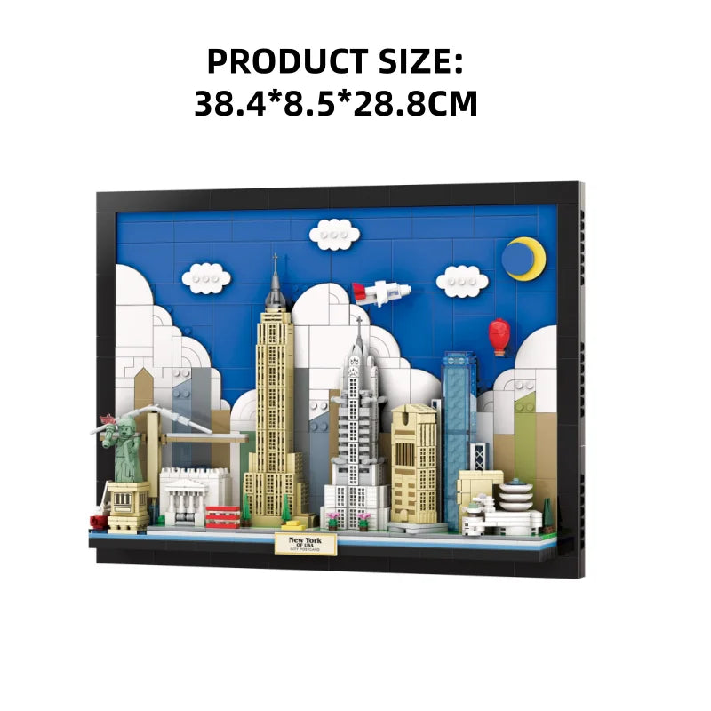 New York City Skyline Building Blocks Wall Art – 1130pcs MOC Display Set