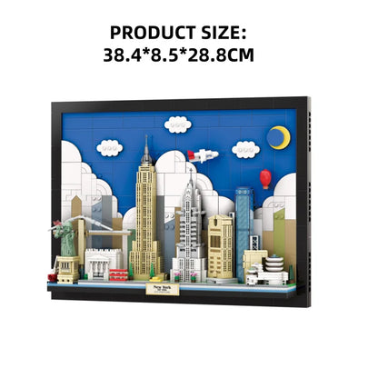 New York City Skyline Building Blocks Wall Art – 1130pcs MOC Display Set
