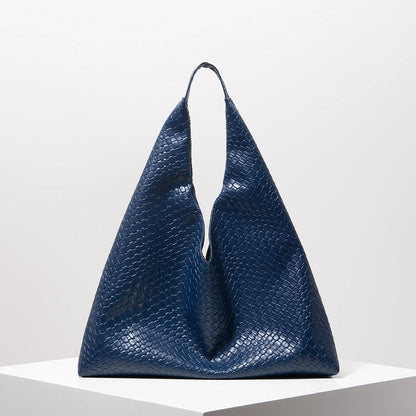 Woven Hobo Shoulder Bag – Minimalist Retro Tote for Women
