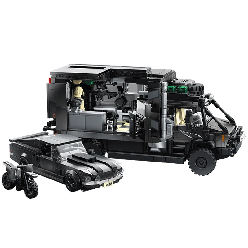 RV Set 3-in-1 Building Blocks – Recreational Vehicle Technic Bricks with Cars & Motorcycle