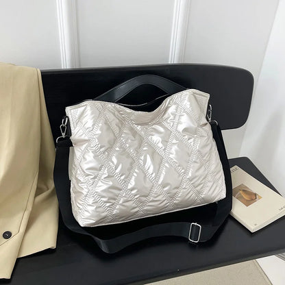 Quilted Puffer Tote Bag for Women – Large Capacity Shoulder Bag