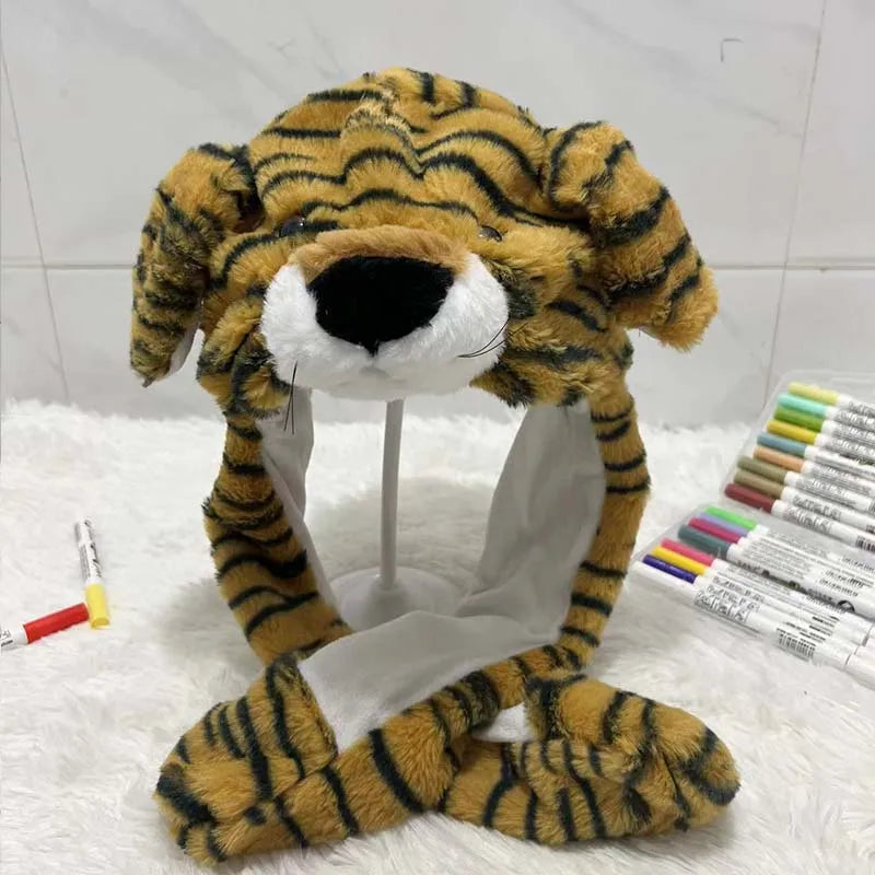 Cute Animal Ear Moving Plush Hat – Kids Cartoon Headband
