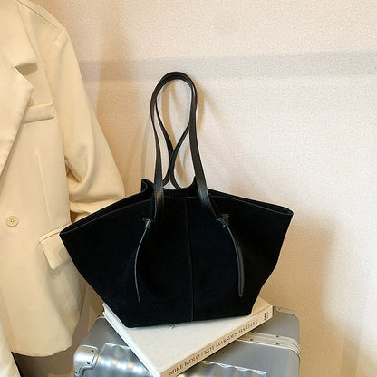 Faux Suede Tote Bag for Women – Luxury Large Capacity Shoulder Bag