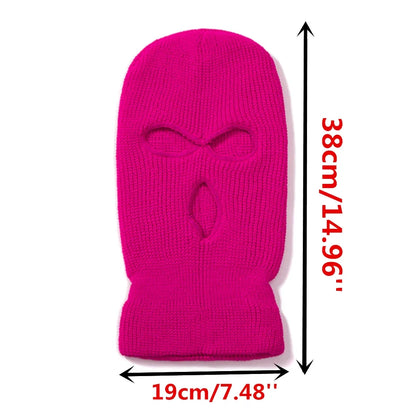 Balaclava Ski Mask 3-Hole Winter Face Cover – Unisex Knit Beanie