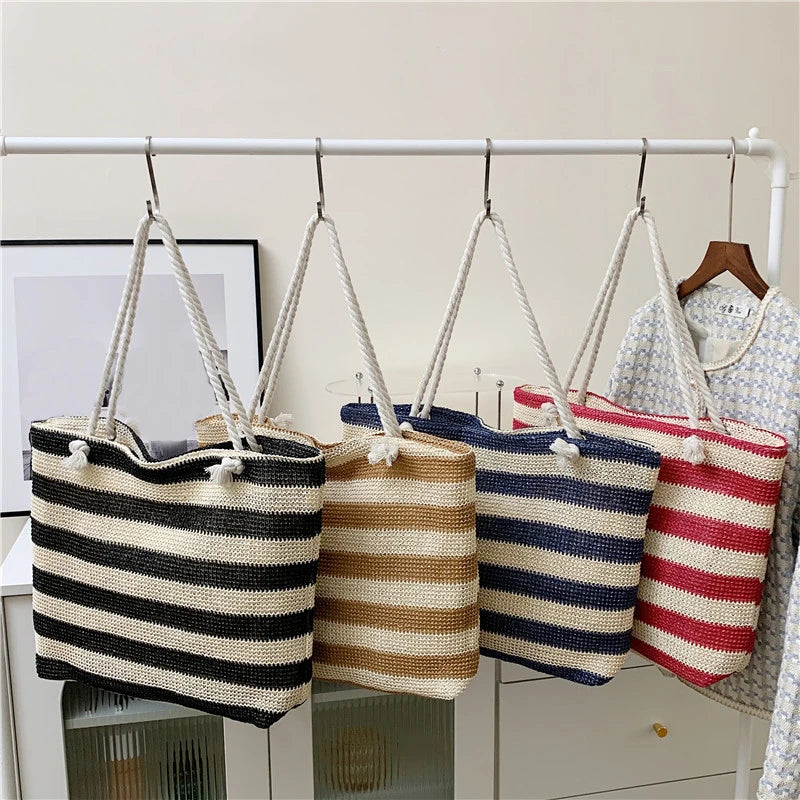 Large Straw Beach Tote Bag – Women's Summer Shoulder Bag