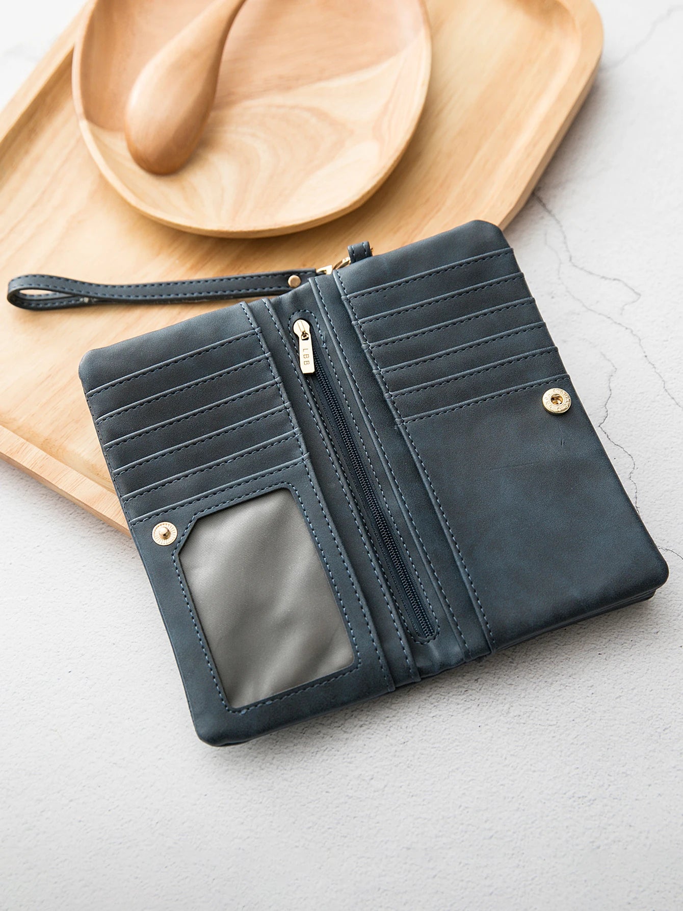 Women's Retro Long Wallet Large Capacity Double Zipper Multi-Card Clutch