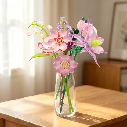 Flower Bouquet Building Blocks MOC Set – Tulip, Peony, Rose & More