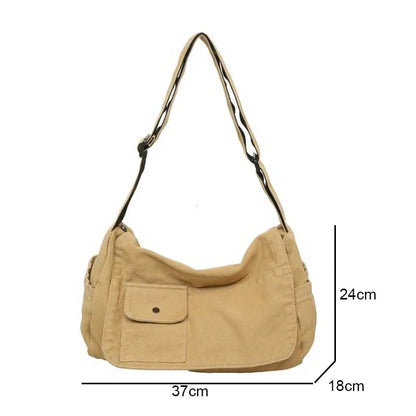 Canvas Crossbody Messenger Bag – Large Capacity Shoulder Bag