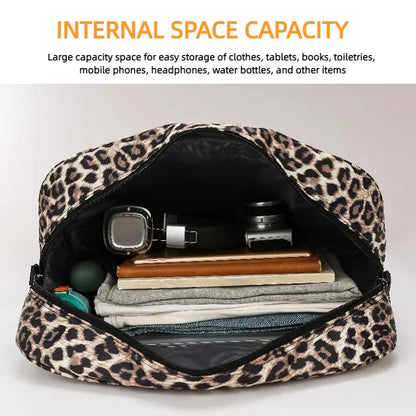 Leopard Print Large Capacity Women's Travel Gym Tote Bag