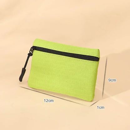 Canvas Mini Coin Purse – Zipper Pouch for Keys, Cards & Cash
