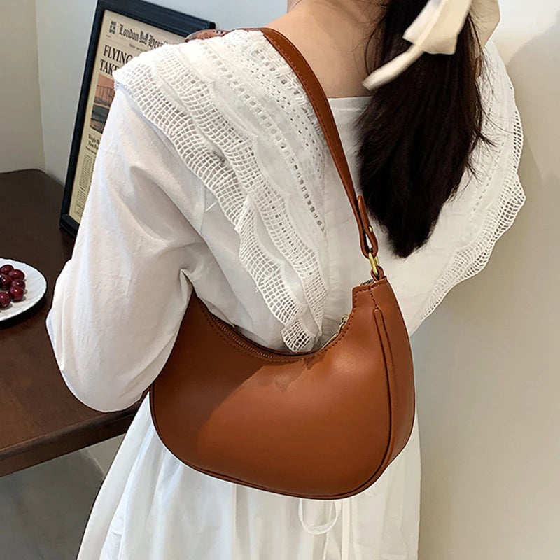 Saddle Shoulder Bag – Women's PU Leather Underarm Clutch Purse