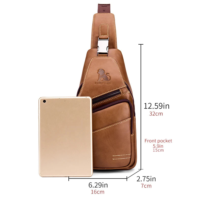 Men's Genuine Leather Backpack – Crocodile Pattern Cowhide