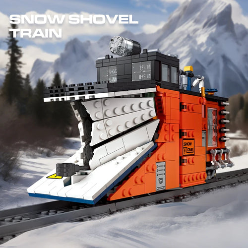 Railway Snow Plow Train Building Blocks Set – 945pcs with LED Lights
