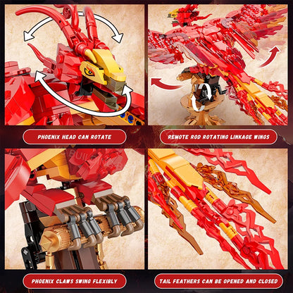 Fire Phoenix Mythical Bird Building Blocks Set 938pcs