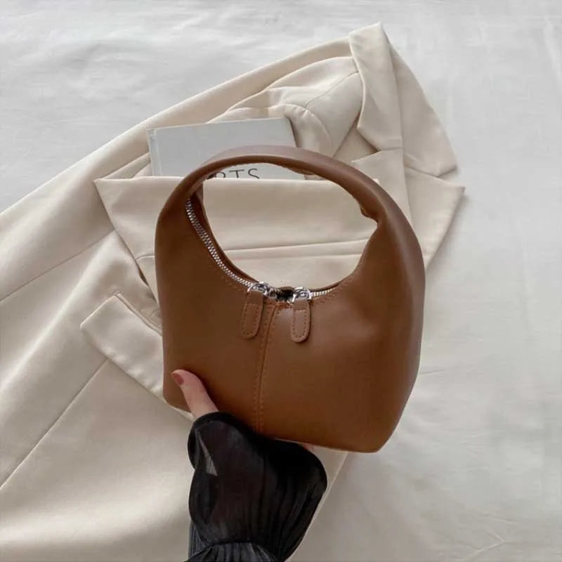 Crescent Hobo Bag – PU Leather Underarm Purse for Women
