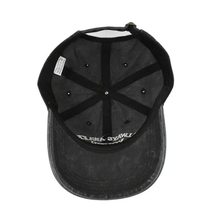 Vintage Baseball Cap – Letter Embroidery Washed Cotton Hat