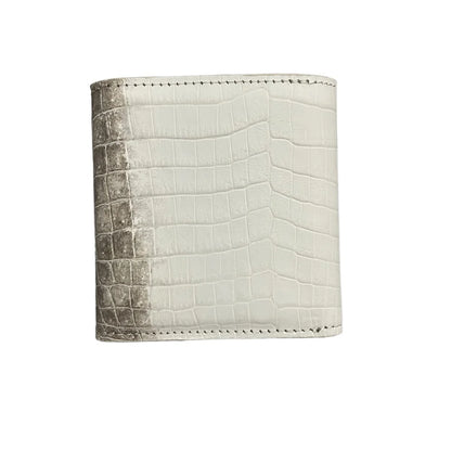 Himalayan Crocodile Leather Bifold Wallet – Unisex Multi-Card Zipper