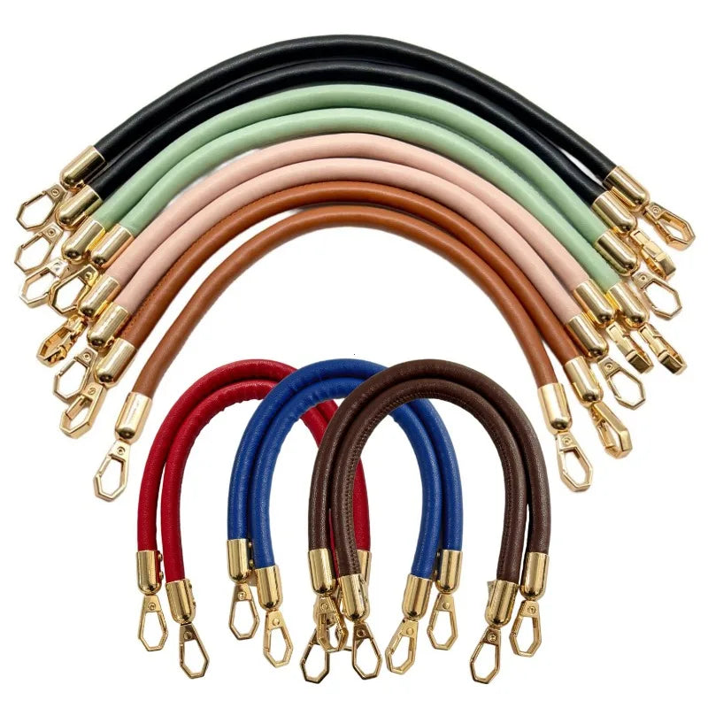 40cm PU Leather Bag Handle Strap with Gold Chain Buckle