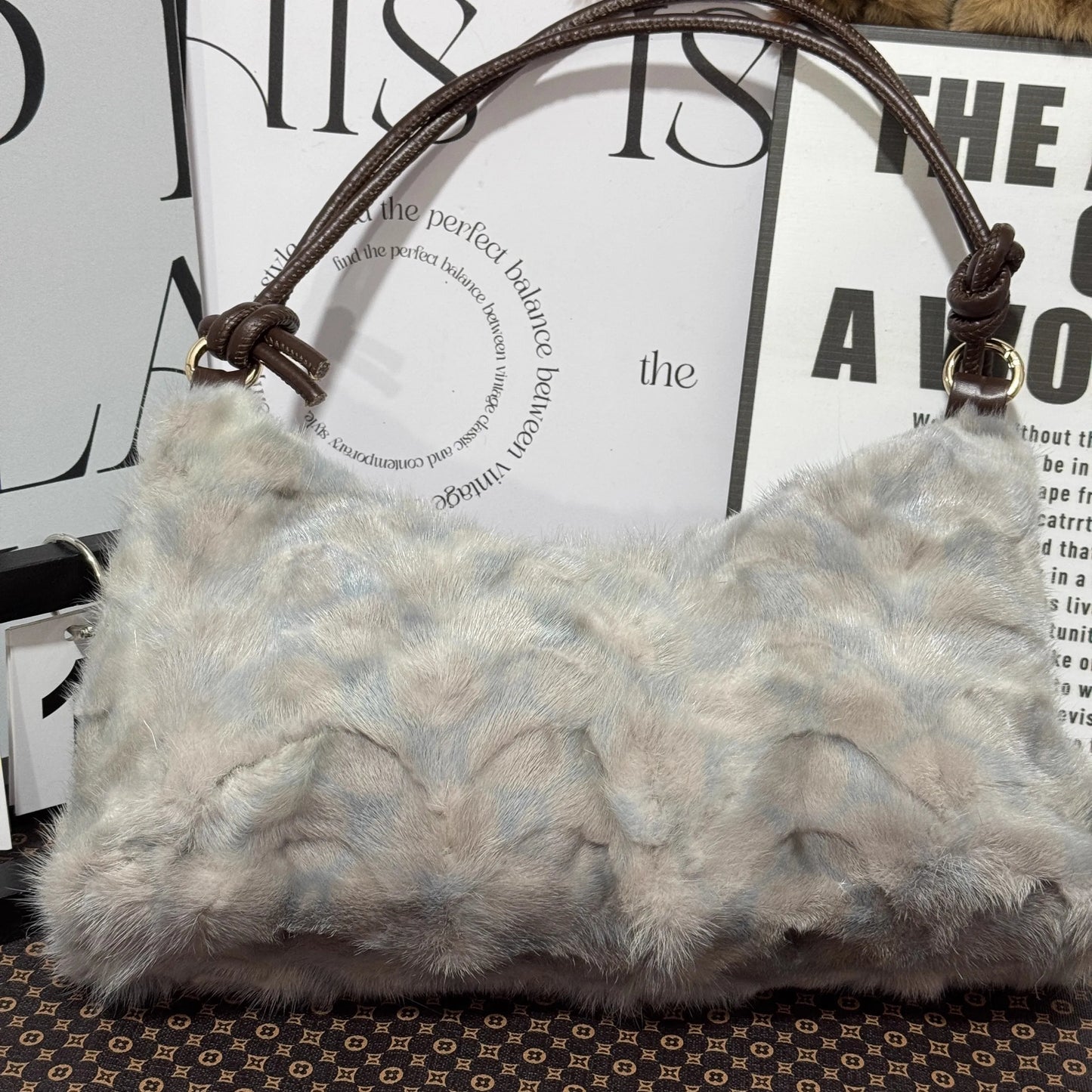 Real Fur Shoulder Bag Women Mink Hair Designer Luxury Handbag Trend Casual Elegant Female Bags