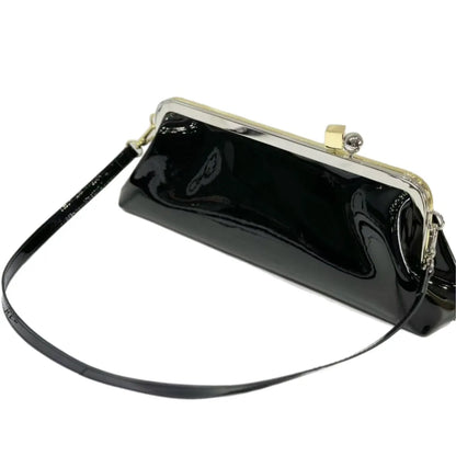Style Hardware Clip Bag French Women S Pu Leather Single Shoulder Cross-Body Casual Handbag