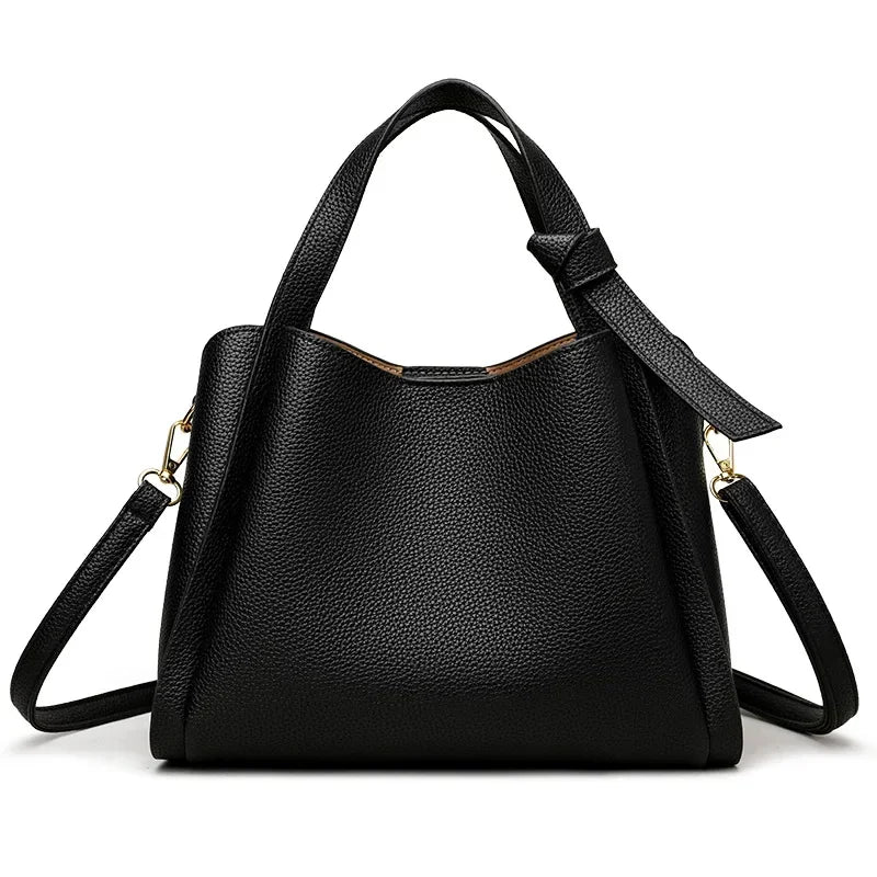 Women's PU Leather Bucket Bag – Luxury Crossbody Shoulder Handbag
