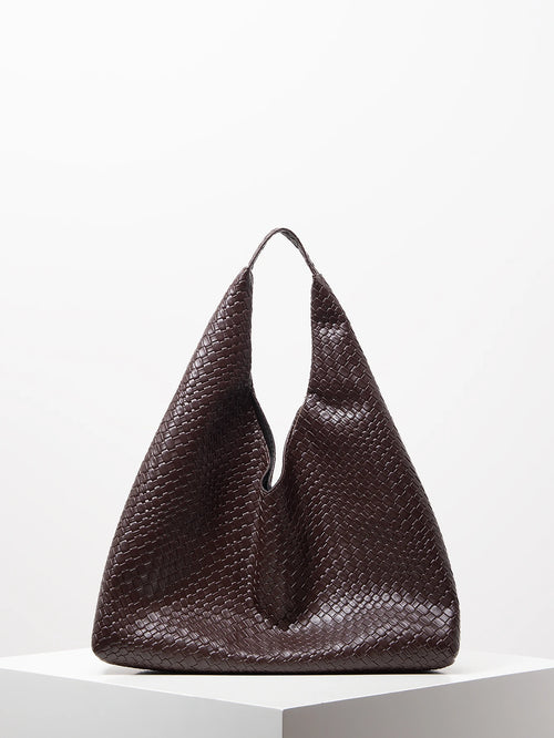 Woven Hobo Shoulder Bag – Minimalist Retro Tote for Women