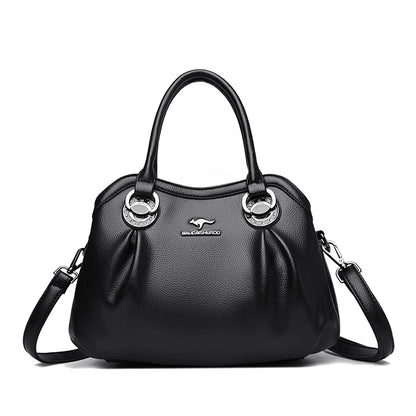 Soft PU Leather Handbag for Women – 3-Layer Shoulder & Crossbody Bag
