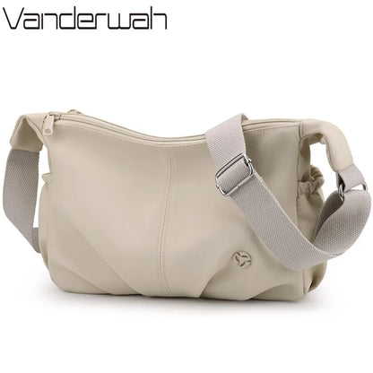 Women's Waterproof Nylon Crossbody Bag – 2-Layer Lightweight Shoulder Hobo Bag