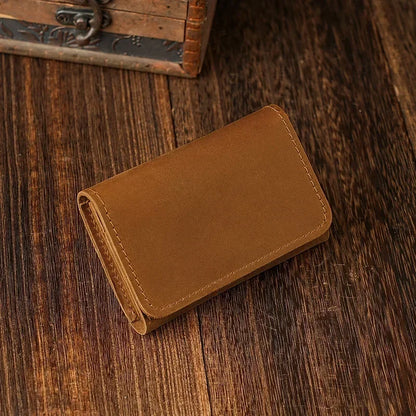 Vintage Genuine Leather Wallet & Coin Purse with Cable Organizer