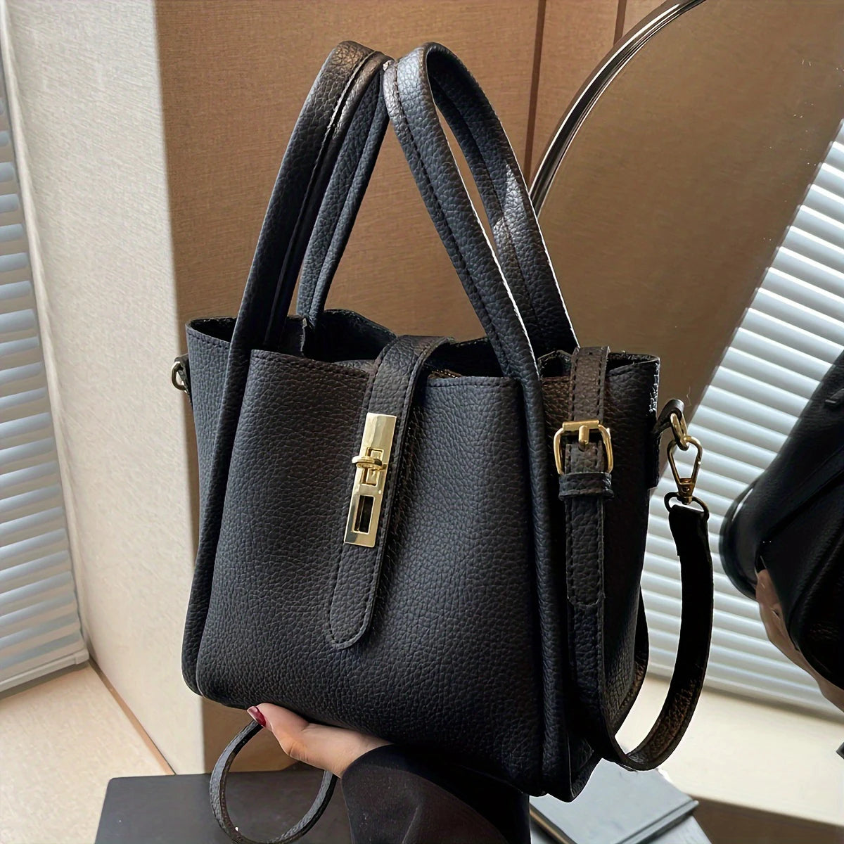 Crossbody Bag - Retro Solid Color Multifunctional Handbag