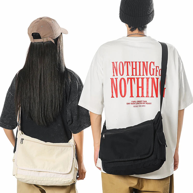 Canvas Messenger Bag – Casual Crossbody for Women & Students
