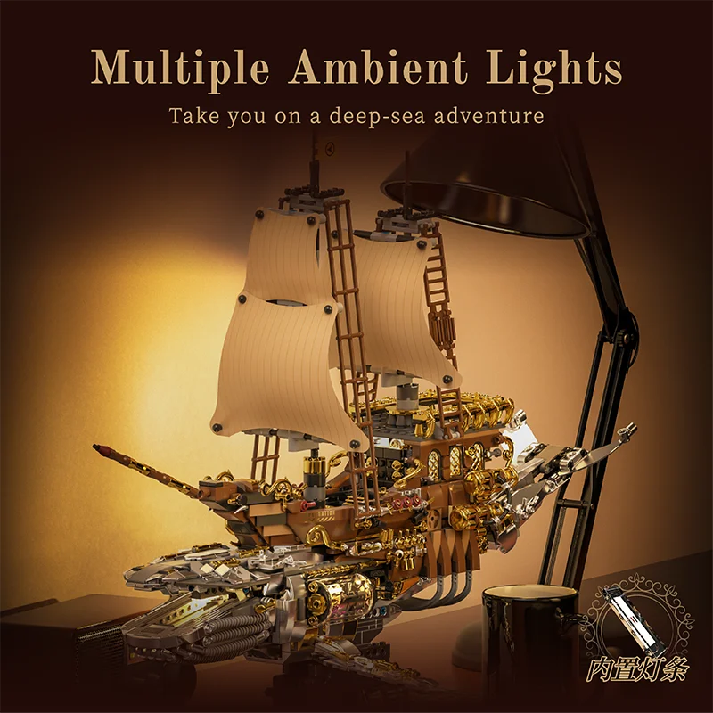 Steampunk Whale Airship MOC Building Set – 1979 Pieces
