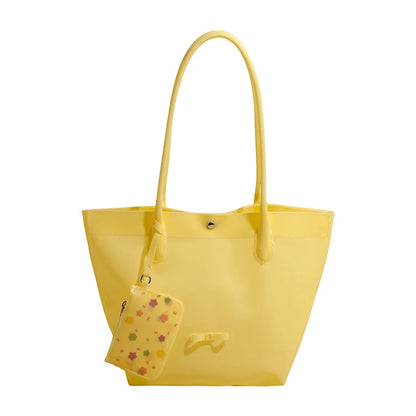 PVC Tote Bag with Mini Pouch – Large Capacity Waterproof Shoulder Bag