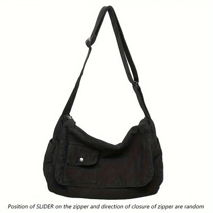 Canvas Crossbody Messenger Bag – Large Capacity Shoulder Bag