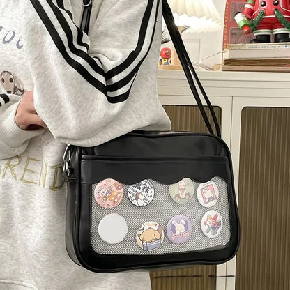 Harajuku Ita Bag for Women – Transparent PU Crossbody Bag