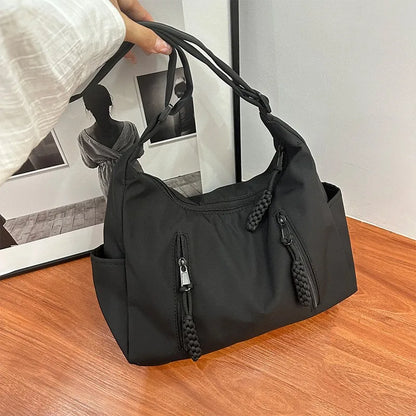 Nylon Crossbody Shoulder Bag for Women – Multi-Pocket Lightweight Tote