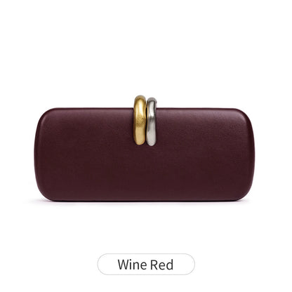 Double Ring Buckle Evening Clutch Bag for Women