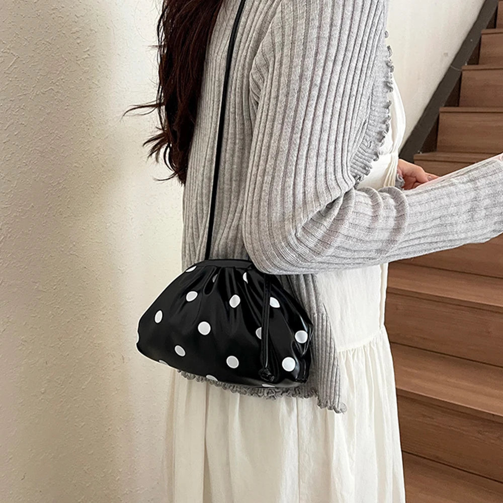 Polka Dot Mini Crossbody Bag – Cute Cloud Clutch Purse
