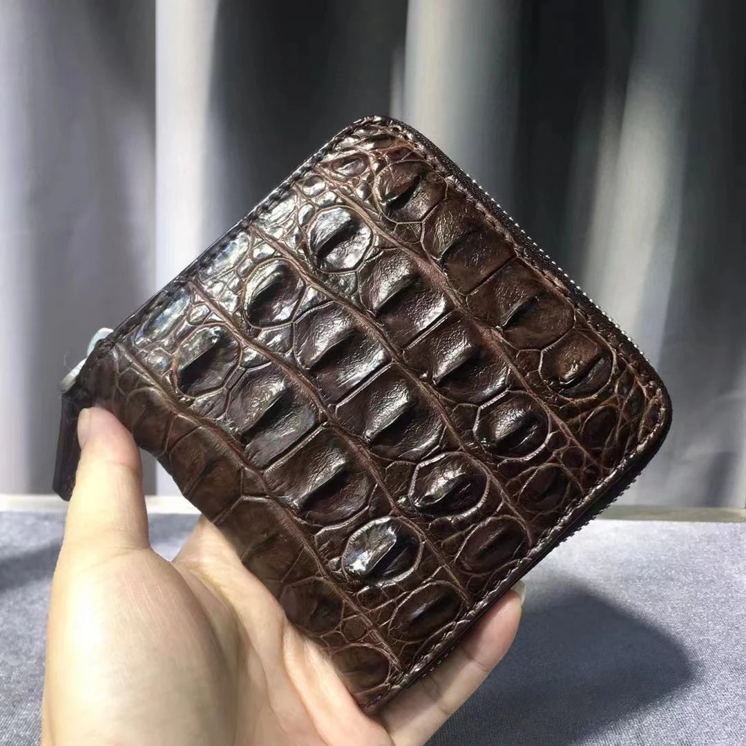 Luxury Crocodile Leather Zipper Wallet for Men