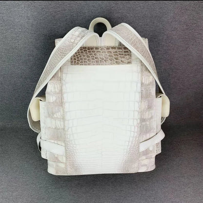 Himalayan White Crocodile Leather Luxury Backpack