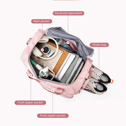 Women's Gym Duffel Bag – Wet Dry Separation Travel & Sports Bag