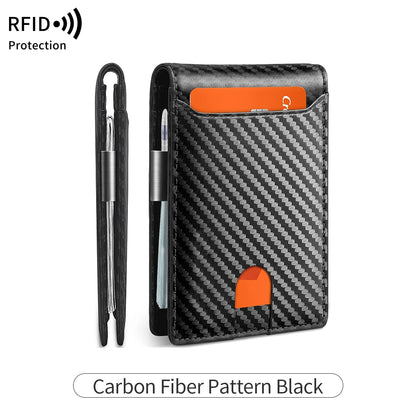 RFID Blocking Carbon Fiber Wallet – Ultra-Slim Bi-Fold Credit Card Holder with ID Window