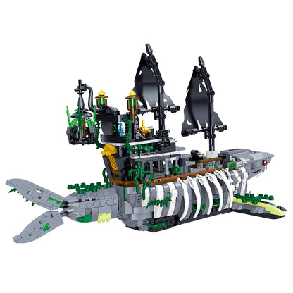 Pirate Shark Ship Building Blocks Set – 1151pcs Ghost Sea Monster MOC