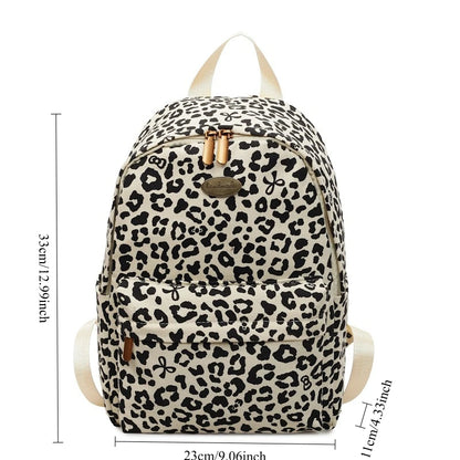 Leopard Print Backpack – Women's Trendy Casual Shoulder Bag
