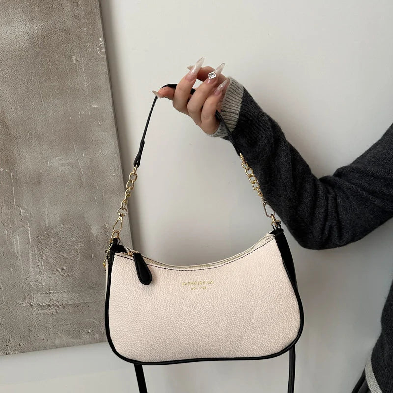 Lychee Pattern Shoulder Bag Women's Luxury Underarm Hobo